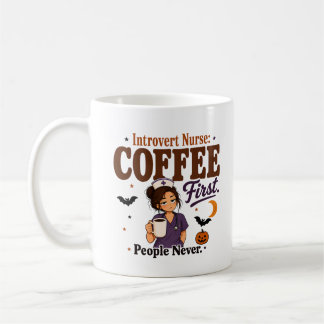 Introvert Sjuksköterska Kaffe Först Människor Aldr Kaffemugg