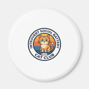 Introvert Socialt Batteri Katt Söt Kisse Design - Magnet