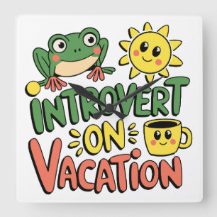 Introvert Solskenspaus Fyrkantig Klocka