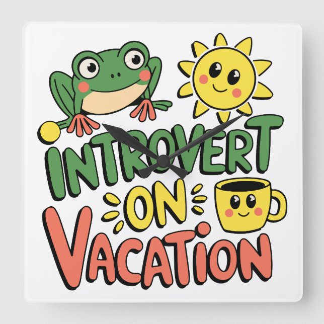 Introvert Solskenspaus Fyrkantig Klocka (Framsida)