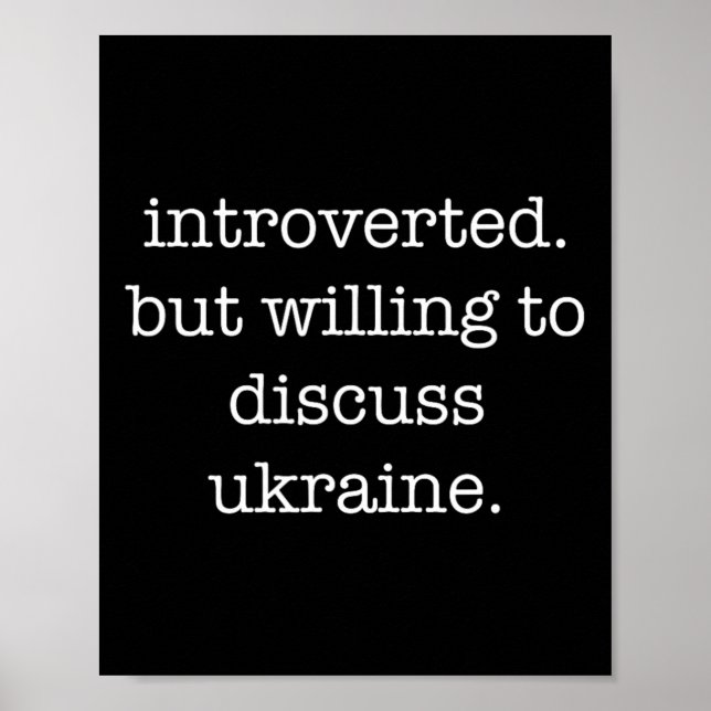 Introvert som älskar Ukraina - Roligt Sarksastiskt Poster (Framsidan)