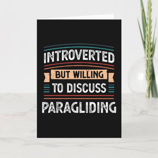 Introvert som är villig att diskutera Paragliding Kort (Framsida)