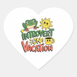 Introvert Sunshine Break Hjärtformat Klistermärke