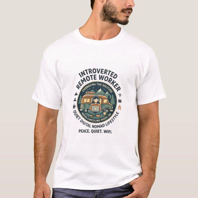 Introvert T-Shirt för Distansarbetare – Tyst Digit (Framsida)