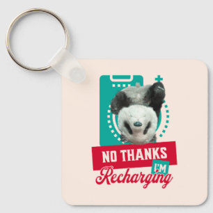 Introvert Utbrändhet Panda Socialt Batteri Design Nyckelring