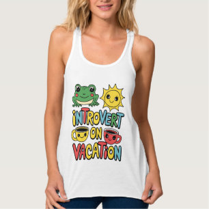 Introvert Vacation Mode Women's Linne Med Racerback