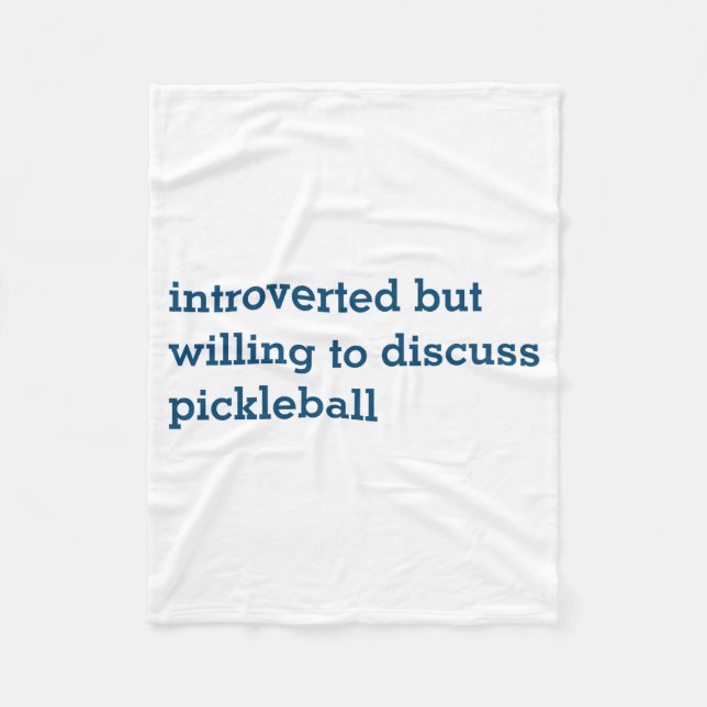 Introvert Villig Diskutera Pickleball Design Fleecefilt (Framsidan)