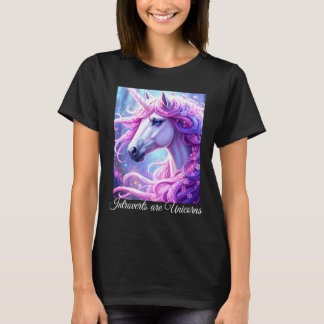 Introverta är enhörningar t-shirt