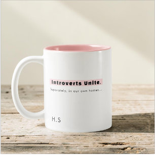 Introverta förenar sig separat i våra egna hem Ros Två-Tonad Mugg