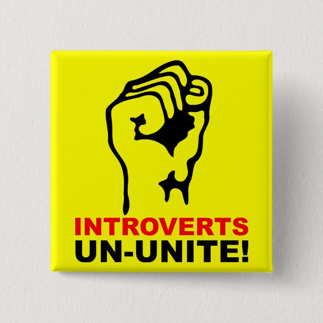 Introverta Icke-Förenar Rolig Knapp Märke (Framsida)