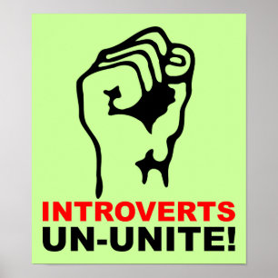 Introvertas inte enade rolig affisch skylt