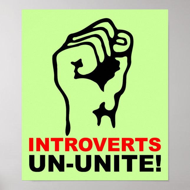 Introvertas inte enade rolig affisch skylt (Framsidan)