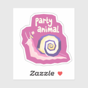 Introvertebrater rosa party snigel - liten dekal