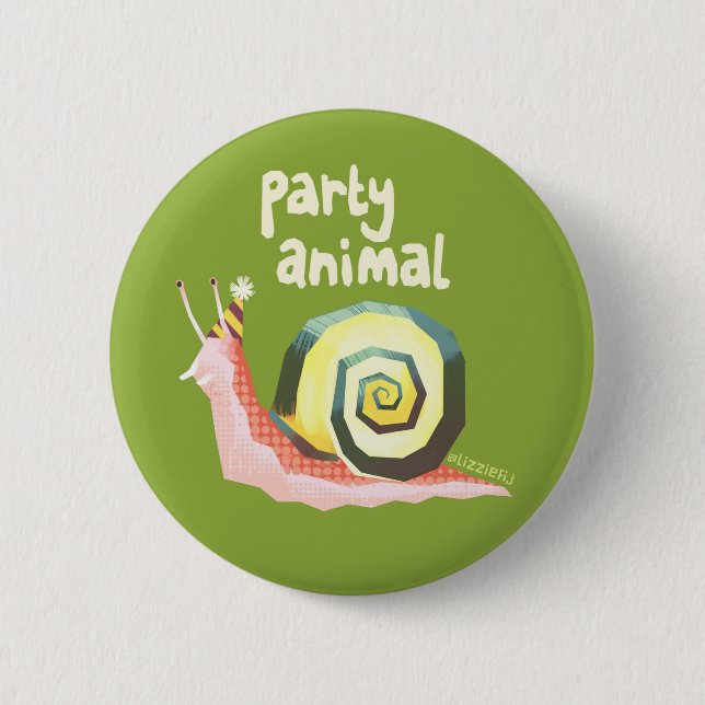 Introvertebrates grönt party snigel badge knapp (Framsida)