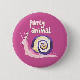 Introvertebrates rosa party snigel badge knapp