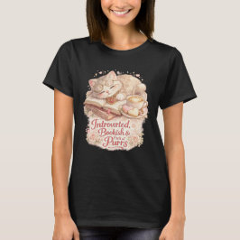 Introverted Bookish & Purrs Cat Shirt – Cozy Readi T