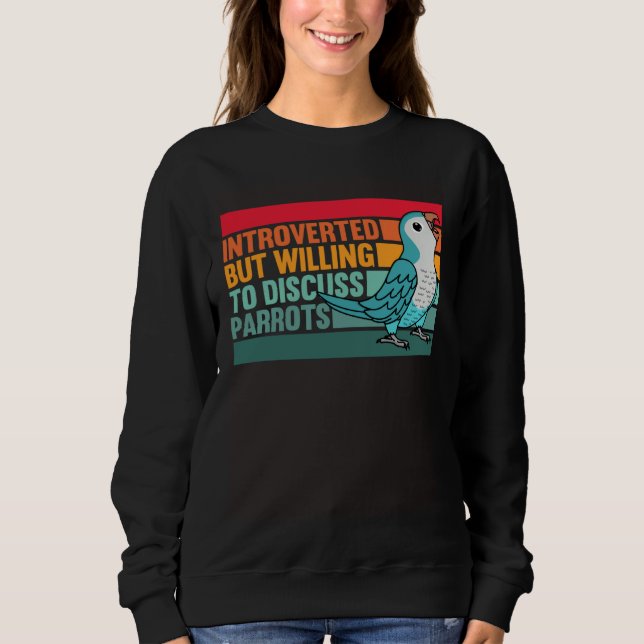 Introverted But Parrots Blue Monk Parakeet Quaker T Shirt (Framsida)