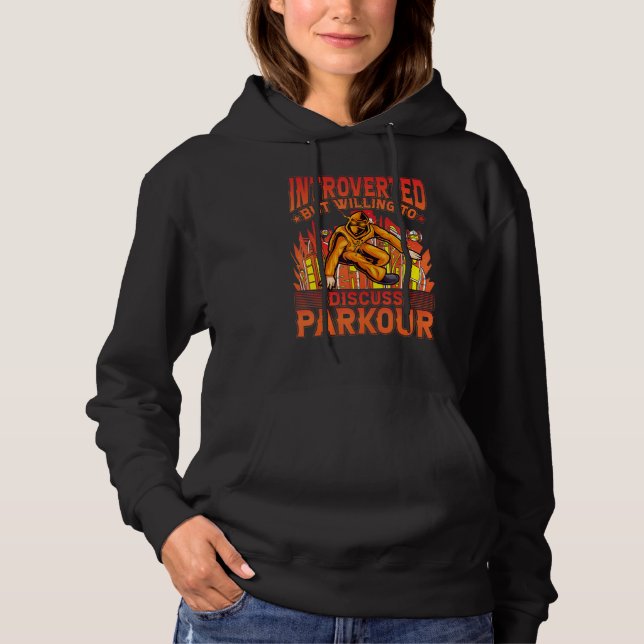 Introverted but willing to discuss Parkour T Shirt (Framsida)