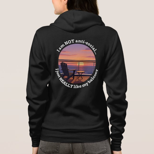 Introverted Cruiser Balcony Premium Hoodie T Shirt (Baksida)