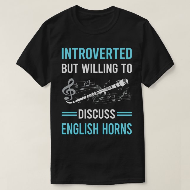Introverterad engelsk Horn Cor Anglais T Shirt (Design framsida)