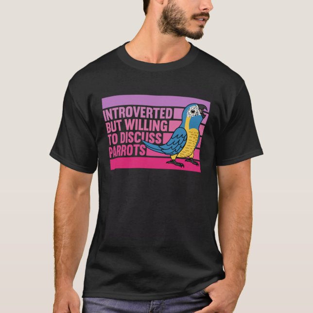Introverterad, men delar blå, styrd Macaw 1 T Shirt (Framsida)