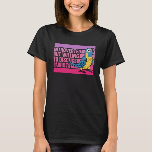 Introverterad, men delar blå, styrd Macaw 1 T Shirt (Framsida)