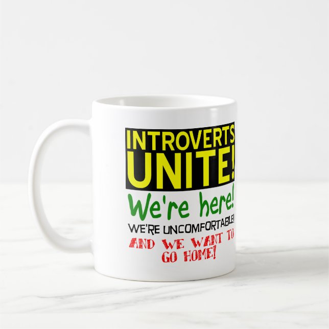 Introverterar Enite Funny Mug eller Resemugg Kaffemugg (Vänster)