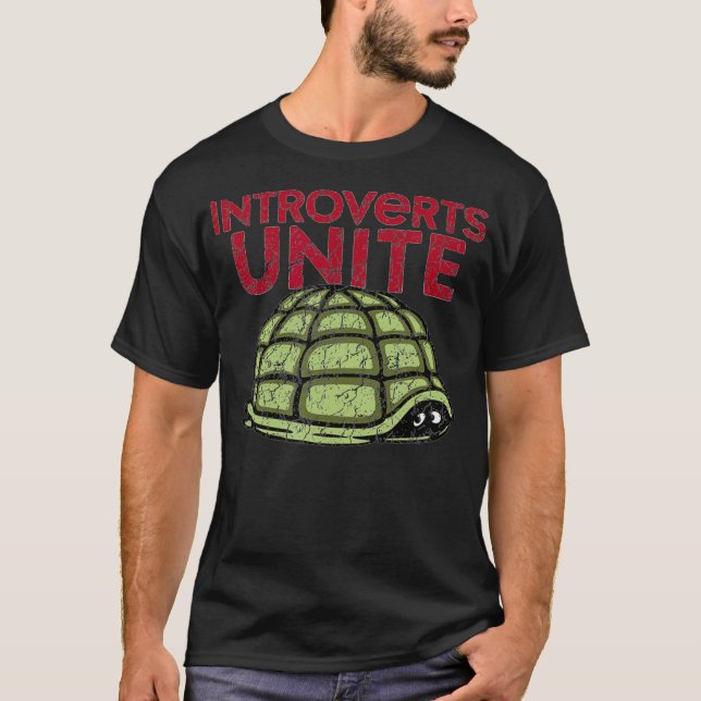 Introverterar Snäckan Unite Turtle hela Ensamen i  T Shirt (Framsida)