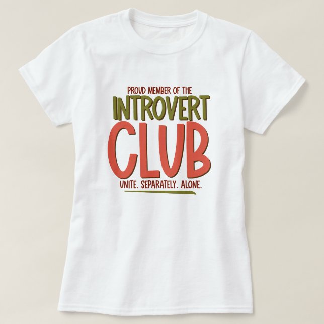 Introvertklubb T Shirt (Design framsida)