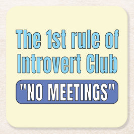 Introvertklubb T-shirt Underlägg Papper Kvadrat