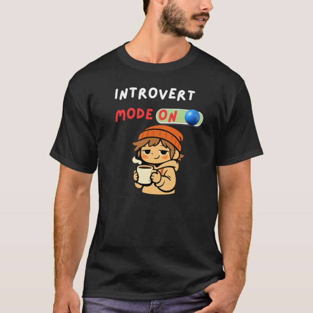 Introvertläge Påsatt Sött Mysigt Introvert T Shirt (Framsida)