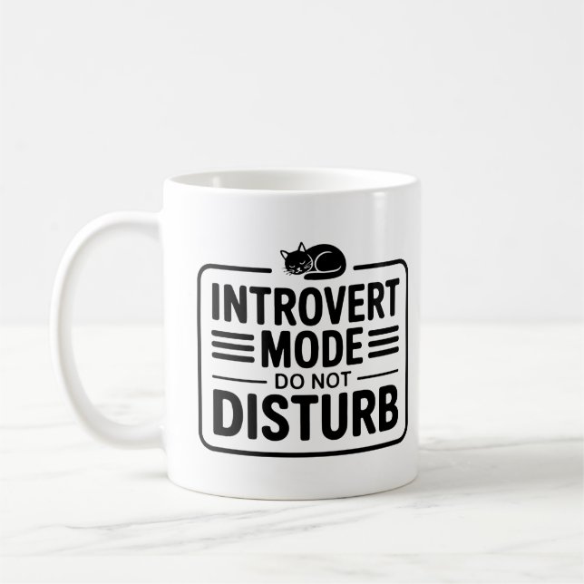 Introvertläge Stör Ej Minimalistisk Typografi Kaffemugg (Vänster)