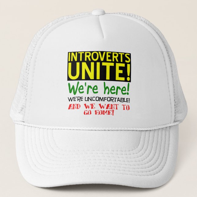 Introverts Unite Funny Boll Cap Hat Keps (Framsida)
