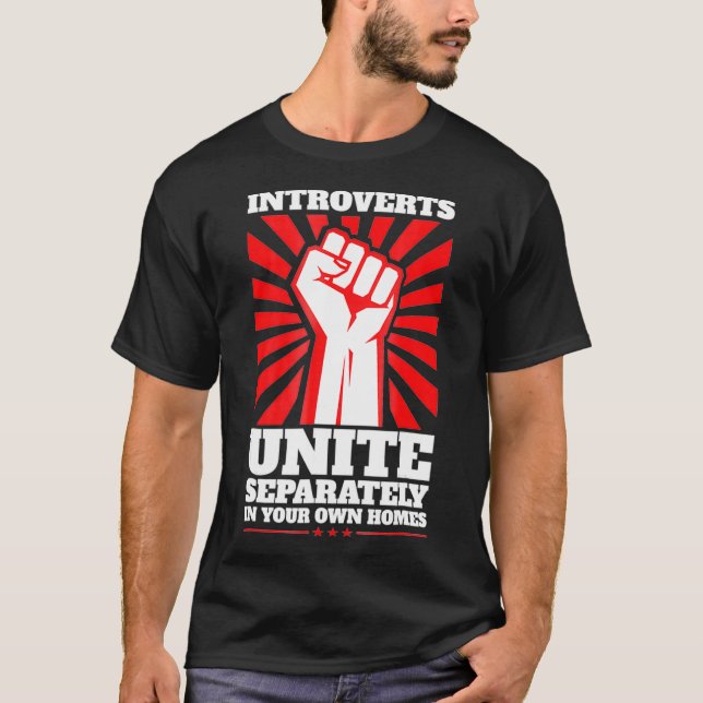 Introverts Unite T  Antisocial  Introvert  T Shirt (Framsida)