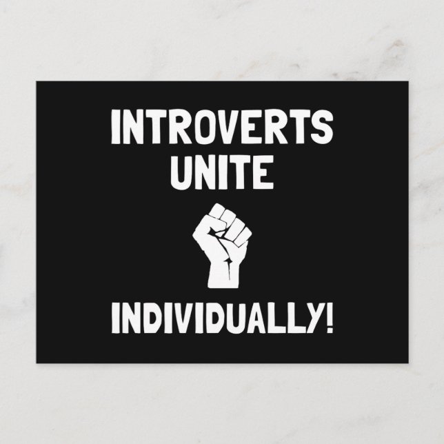 Introverts Unite Vykort (Framsida)
