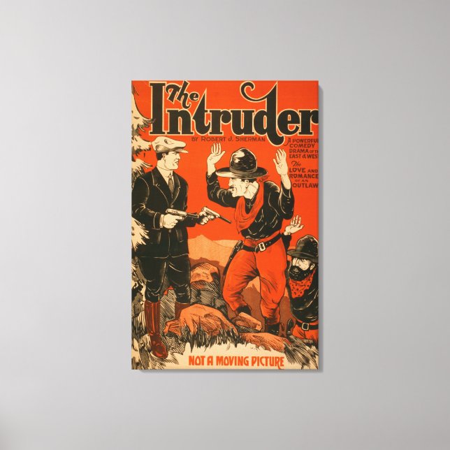 Intruderaren - Westerna Cowboykomedin teatralisk Canvastryck (Framsida)