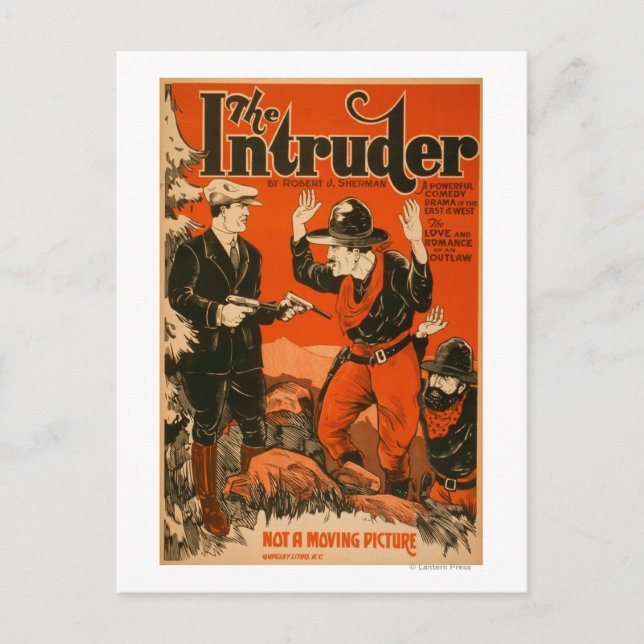 Intruderaren - Westerna Cowboykomedin teatralisk Vykort (Framsida)