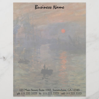 Intrycksoluppgång vid Claude Monet, vintagekonst Brevhuvud