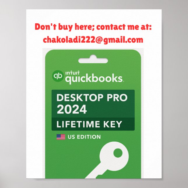 Intuit Quickbooks Desktop Pro Edition 2024-nyckel Poster (Framsidan)