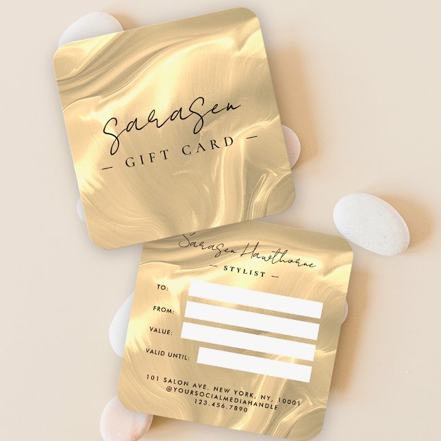 Intyg om bakgrundsgåva av Guld Opal Stone-stenbrot Fyrkantigt Visitkort (Skapare uppladdad)