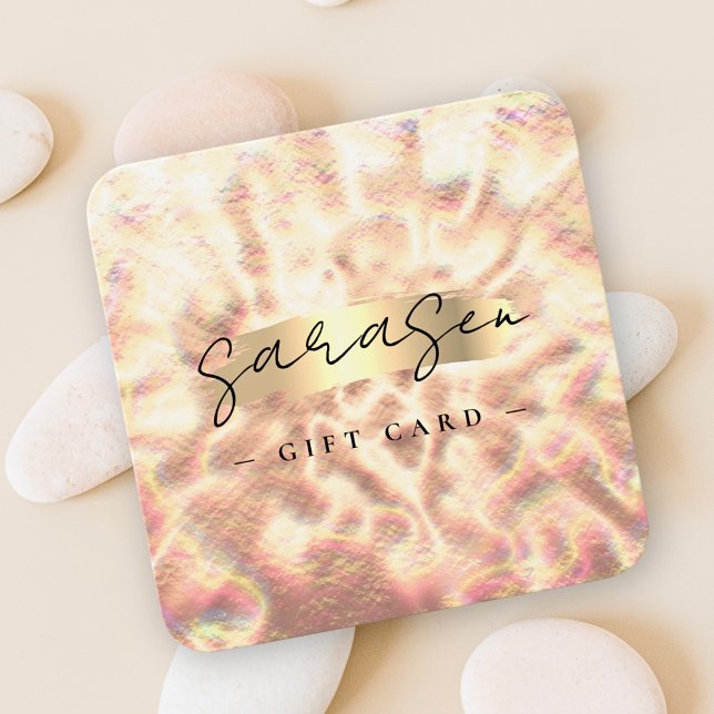 Intyg om bakgrundsutlämning av opal sten Ro Guld Fyrkantigt Visitkort (Skapare uppladdad)