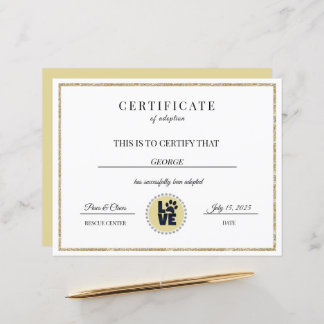 Intyg om djuradoption