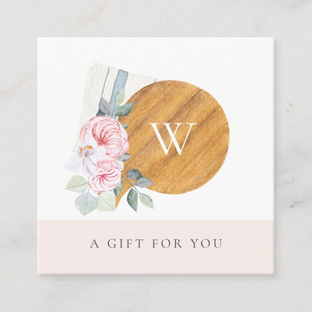  intyg om gåva av Blommigt från inköpscentraler Fyrkantigt Visitkort (Framsida)