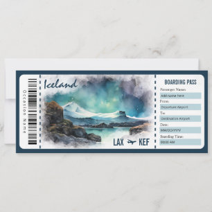 Intyg om gåva av Islandets boardingpass i Inbjudningar