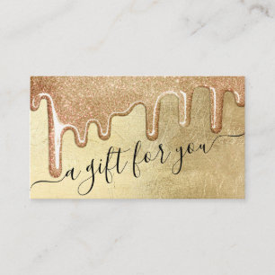 Intyg om gåva av typ Glamous Guld Thick Glitter Visitkort