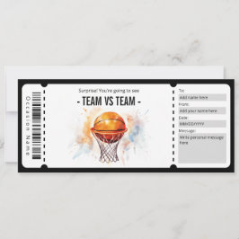 Intyg om gåva från Biljett i basketboll Inbjudningar