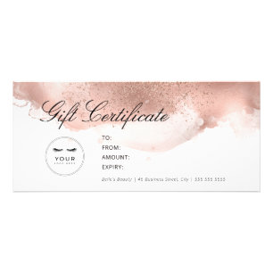 Intyg om gåva från Elegant Ro Glitter Reklamkort