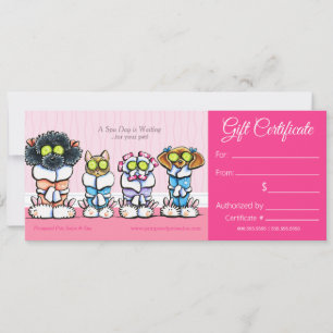 Intyg om gåva från Pet Groomer Spa Hundar Cat Robe