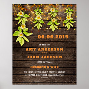 Intyg om make-frun Boho Giftermål Bröllop Poster