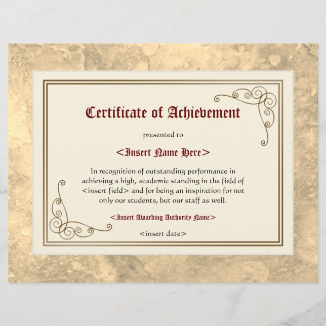 Intyg om uppnående (Framsida)